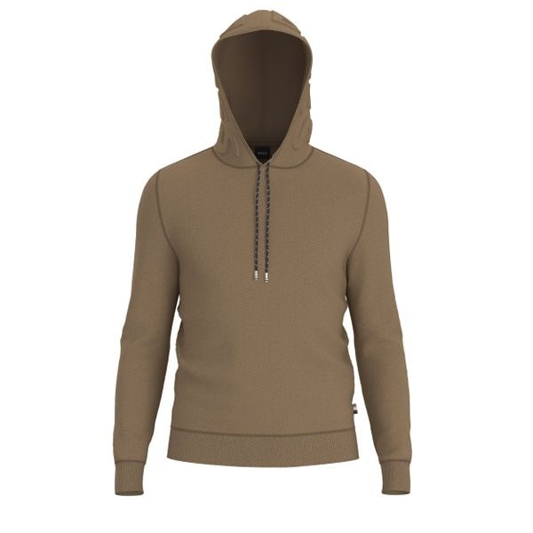 BOSS REGULAR-FIT HOODIE IN COTTON AND VIRGIN WOOL - Yooto