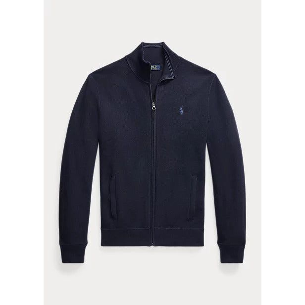 POLO RALPH LAUREN MESH-KNIT COTTON FULL-ZIP SWEATSHIRT - Yooto