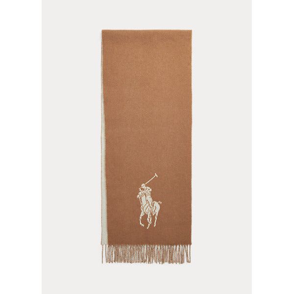 POLO RALPH LAUREN BIG PONY SCARF WITH FRINGES - Yooto