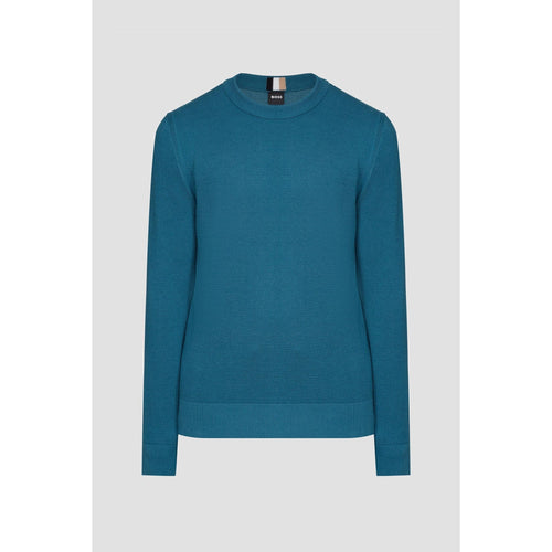 Load image into Gallery viewer, BOSS CREW-NECK SWEATER IN STRUCTURED COTTON WITH STRIPE DETAILS - Yooto
