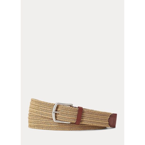 POLO RALPH LAUREN LEATHER TRIM BRAIDED BELT