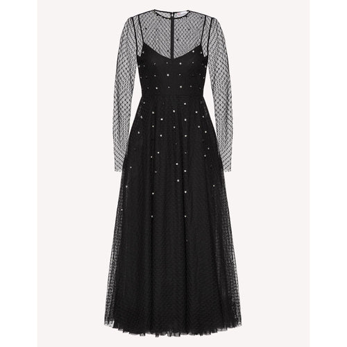 Load image into Gallery viewer, RED VALENTINO TULLE MESH DRESS WITH STAR EMBROIDERY - Yooto

