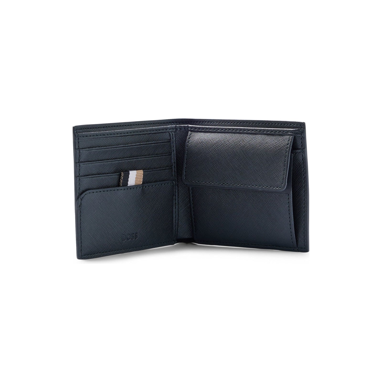 BOSS BI-FOLD WALLET WITH LOGO WRITING AND COIN POCKET - Yooto