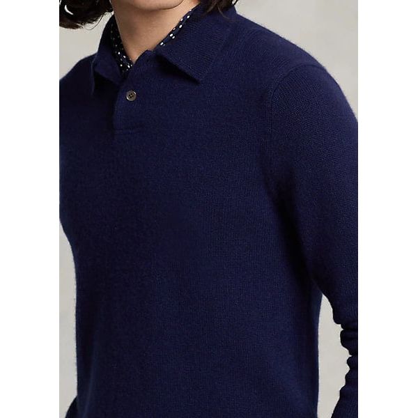 POLO RALPH LAUREN CASHMERE POLO-COLLAR JUMPER - Yooto