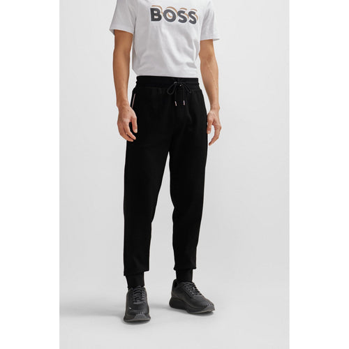 Load image into Gallery viewer, BOSS COTTON-BLEND TRACKSUIT BOTTOMS WITH SIGNATURE-STRIPE TRIMS - Yooto
