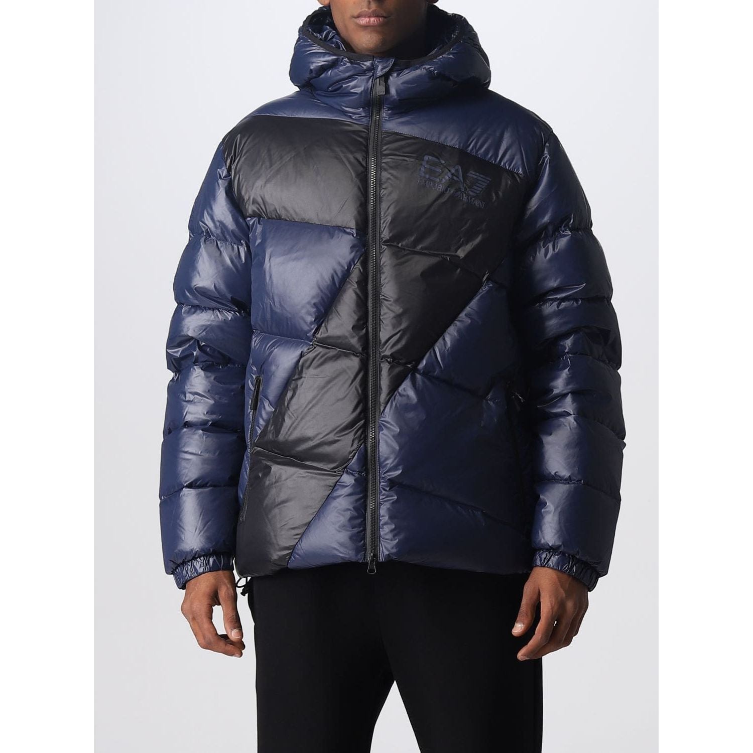 EA7 QUILTED DOWN JACKET WITH RELIEF LOGO LPRINT - Yooto