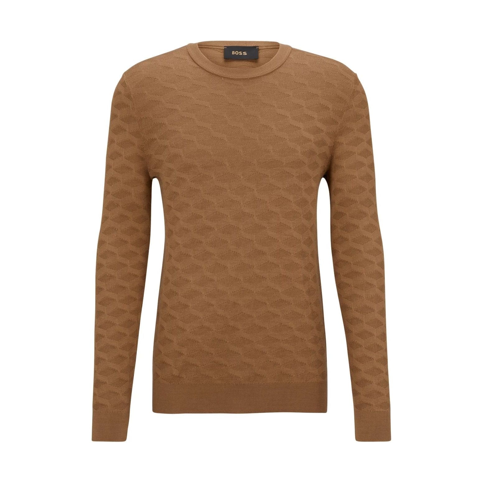 BOSS SILK SWEATER WITH JACQUARD PATTERN - Yooto