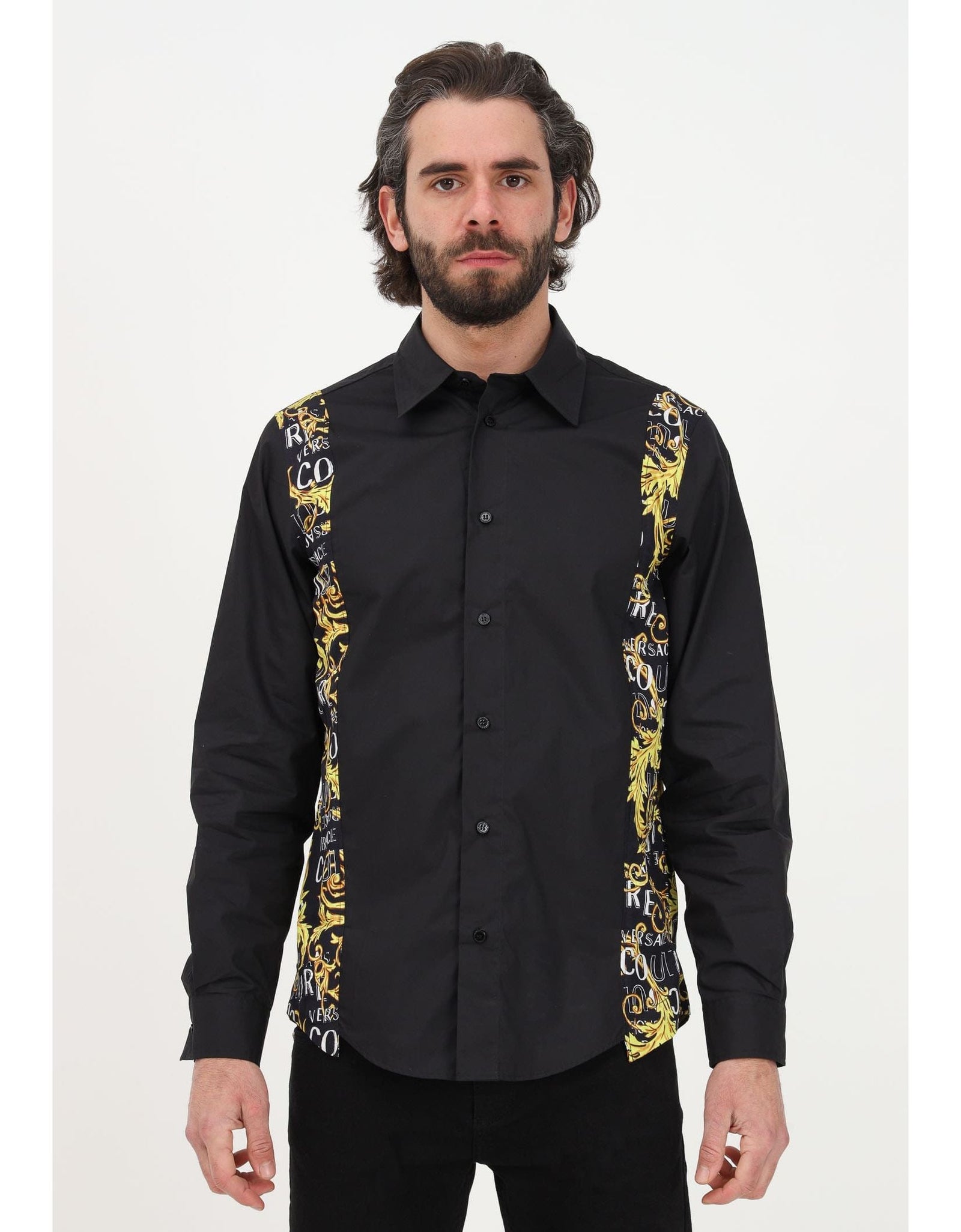 VERSACE JEANS COUTURE SHIRT WITH SIDE COUTURE LOGO 