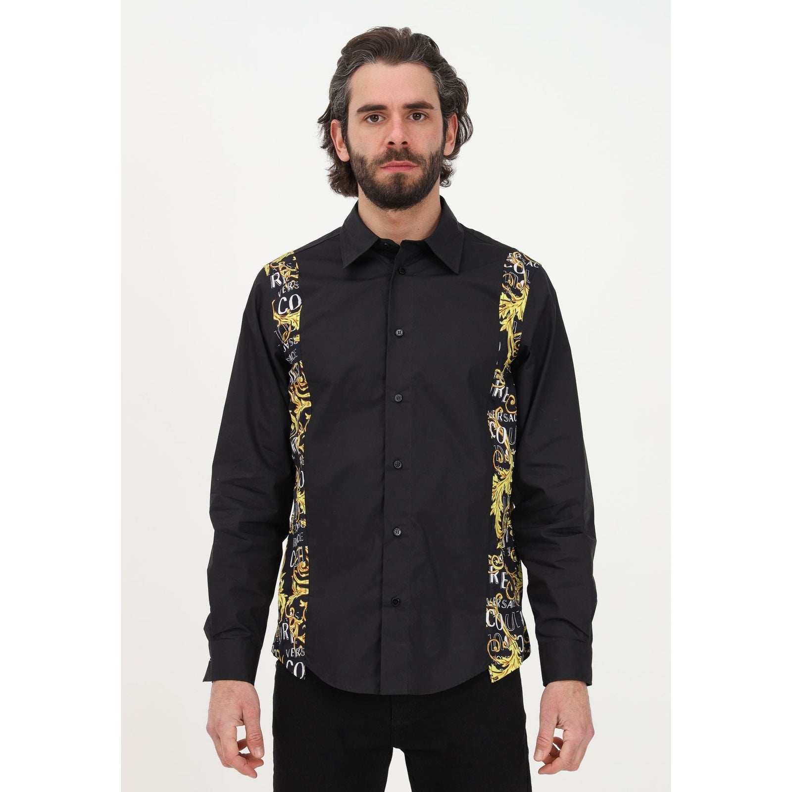 VERSACE JEANS COUTURE SHIRT WITH SIDE COUTURE LOGO PATTERN– Yooto