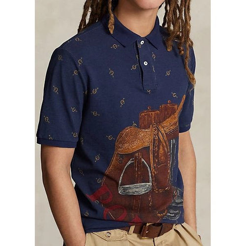 Load image into Gallery viewer, POLO RALPH LAUREN CLASSIC FIT SADDLE-PRINT MESH POLO SHIRT - Yooto
