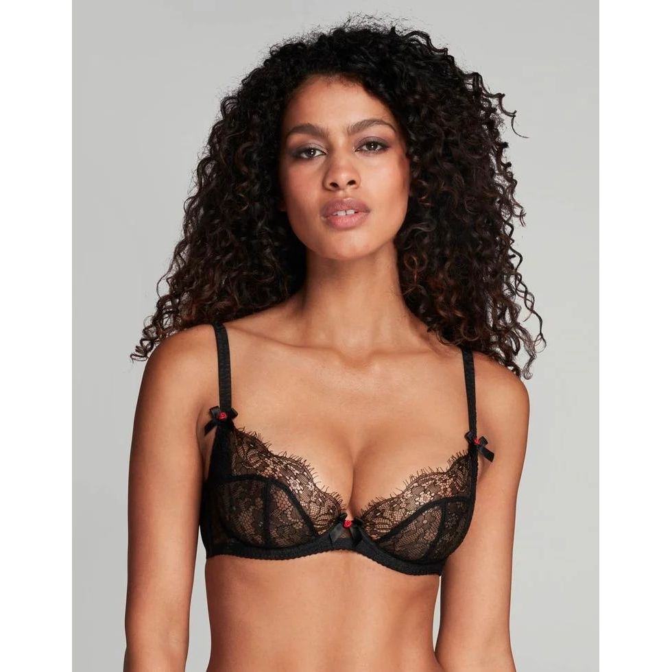 AGENT PROVOCATEUR LORNA LACE PLUNGE UNDERWIRED BRA - Yooto