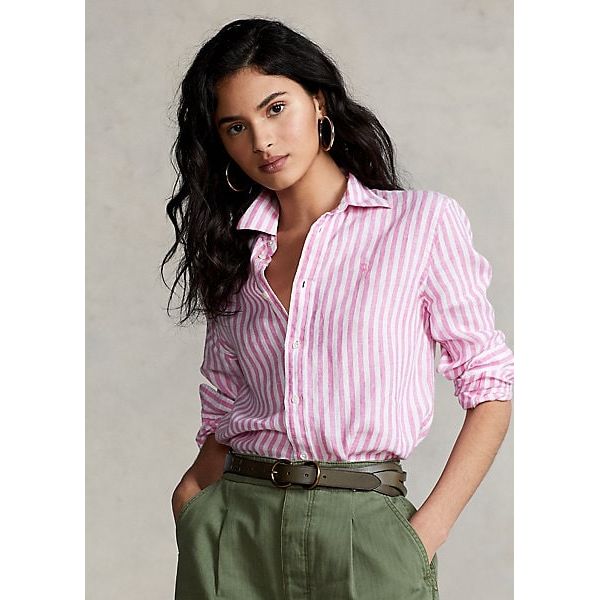 Polo Ralph Lauren relaxed-fit linen shirt for women Pink