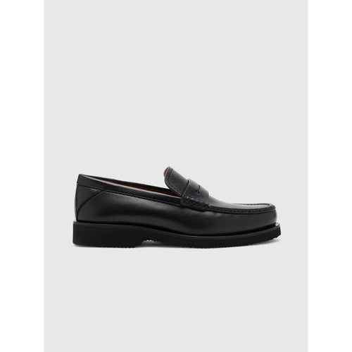 Load image into Gallery viewer, Black L&#39;Asola Smooth Leather Moccasin - Yooto
