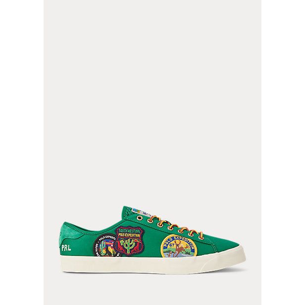 POLO RALPH LAUREN NELSON LOGO-PATCH TWILL SNEAKER - Yooto