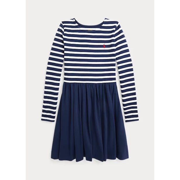 POLO RALPH LAUREN STRIPED STRETCH PONTE DRESS - Yooto