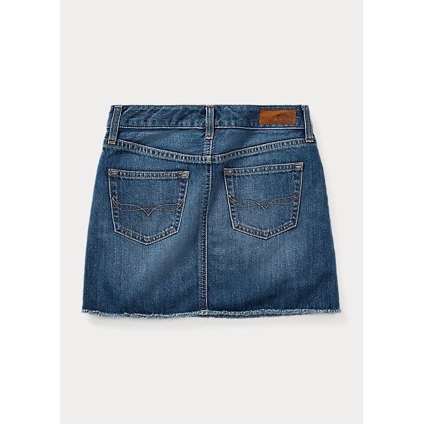 POLO RALPH LAUREN FRAYED COTTON DENIM SKIRT - Yooto