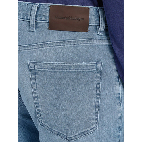 Ներբեռնեք պատկերը Պատկերասրահի դիտիչում՝ Light Blue 3-ply Cotton 5-Pocket Jeans - Yooto
