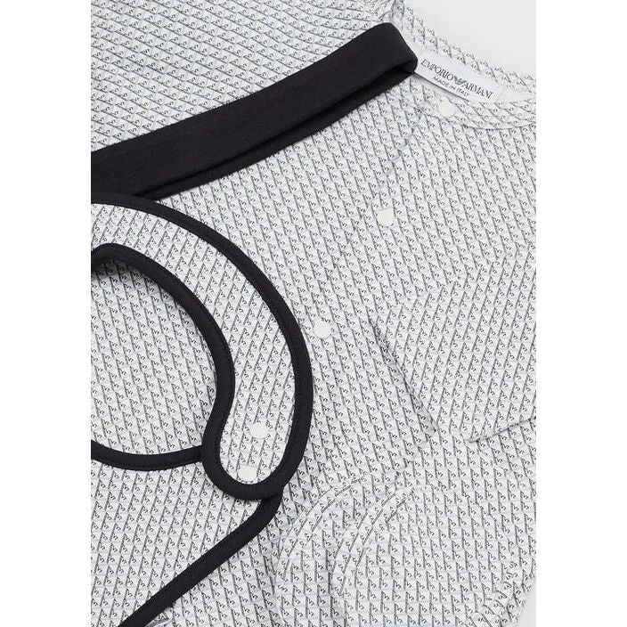 EMPORIO ARMANI KIDS GIFT SET CONSISTING OF OP-ART EAGLE BOOTIES, BIB, ONESIE AND BEANIE - Yooto