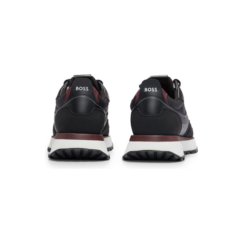 Load image into Gallery viewer, BOSS MIXED-MATERIAL TRAINERS WITH FAUX-LEATHER TRIMS - Yooto
