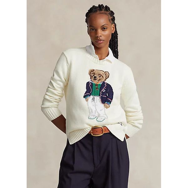 POLO RALPH LAUREN POLO BEAR COTTON CREWNECK JUMPER - Yooto