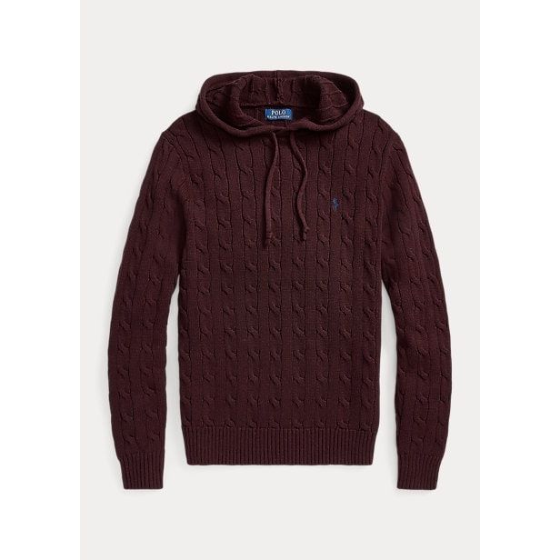 Polo Ralph Lauren Cable-Knit Cotton Hooded Sweater - Yooto