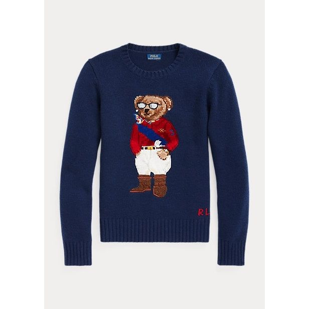 Polo Ralph Lauren Jockey Polo Bear Wool-Cashmere Sweater - Yooto