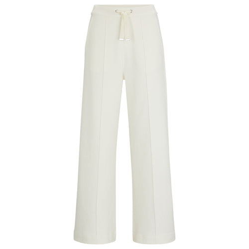 Load image into Gallery viewer, BOSS COTTON-BLEND DRAWSTRING TROUSERS WITH TAPE TRIMS - Yooto
