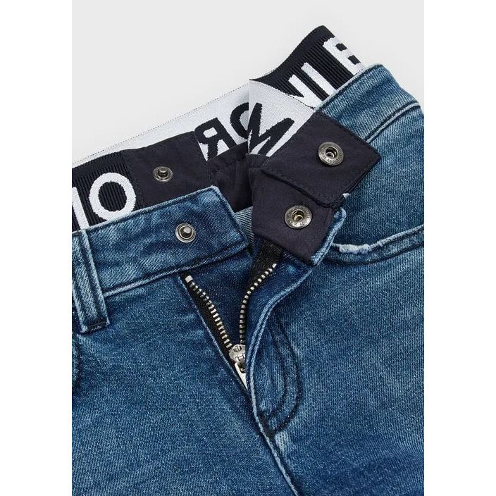 EMPORIO ARMANI  KIDS J17 Denim jeans with logo insert at the waist - Yooto