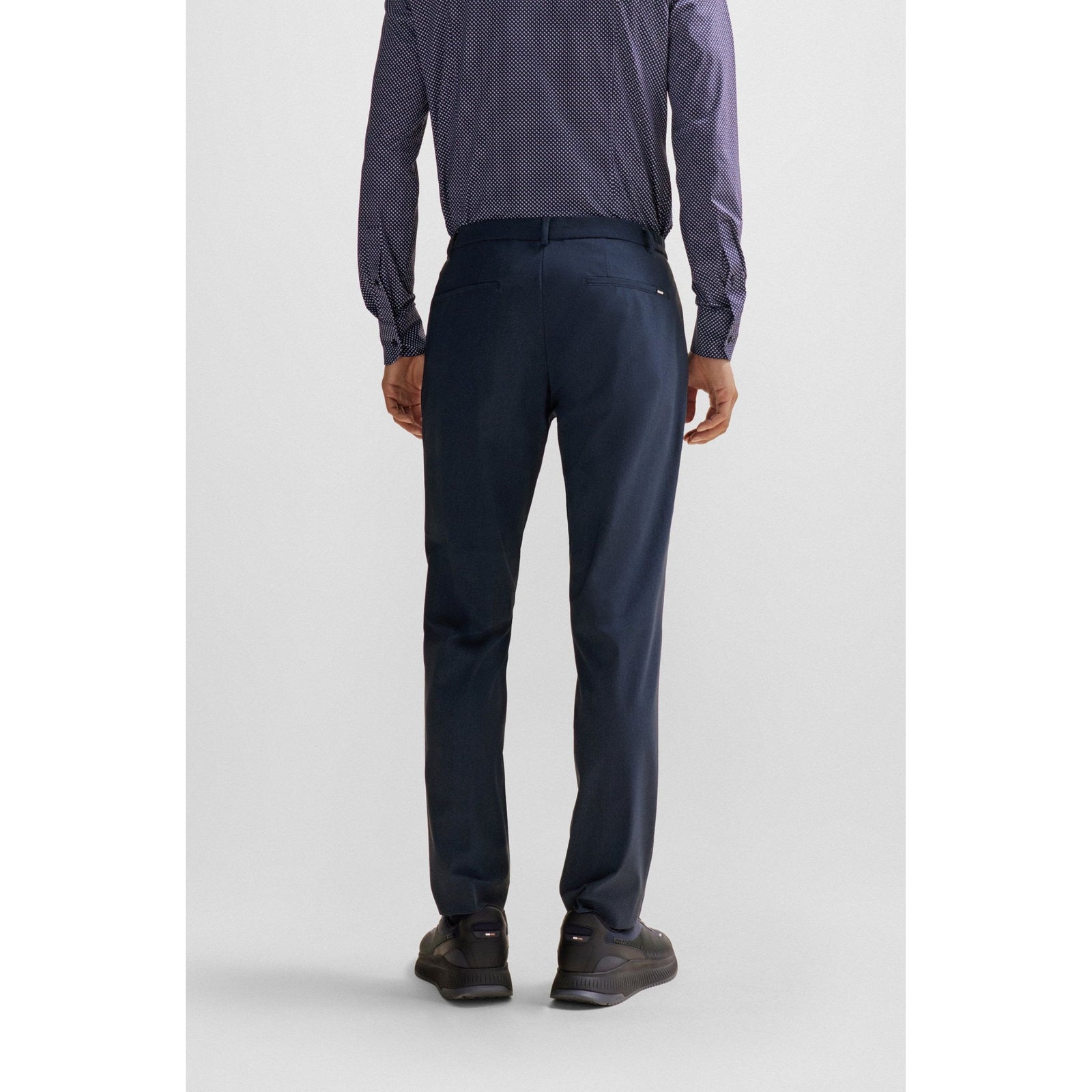BOSS SLIM-FIT TROUSERS IN MICRO-PATTERNED PERFORMANCE-STRETCH JERSEY - Yooto