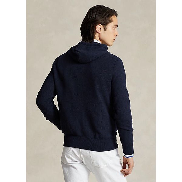 POLO RALPH LAUREN WOVEN-STITCH COTTON HOODIE - Yooto