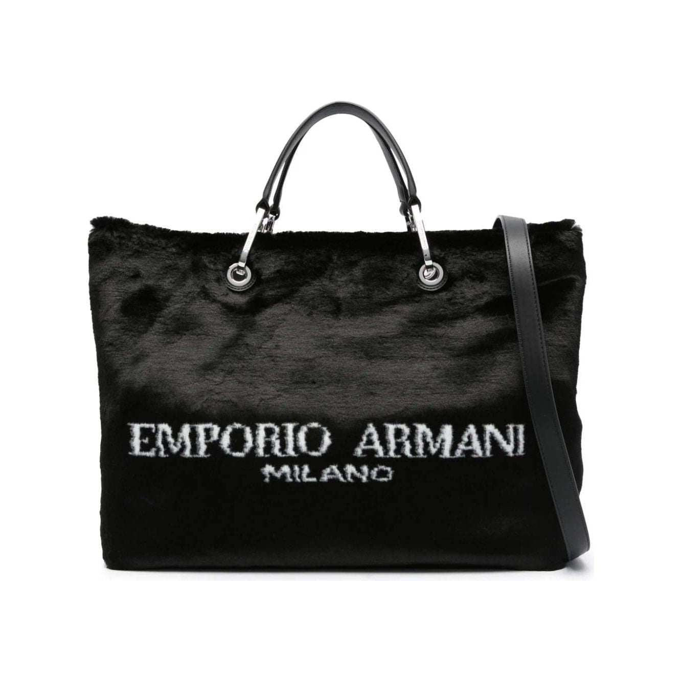 EMPORIO ARMANI FAUX FUR LOGO TOTE BAG Yooto