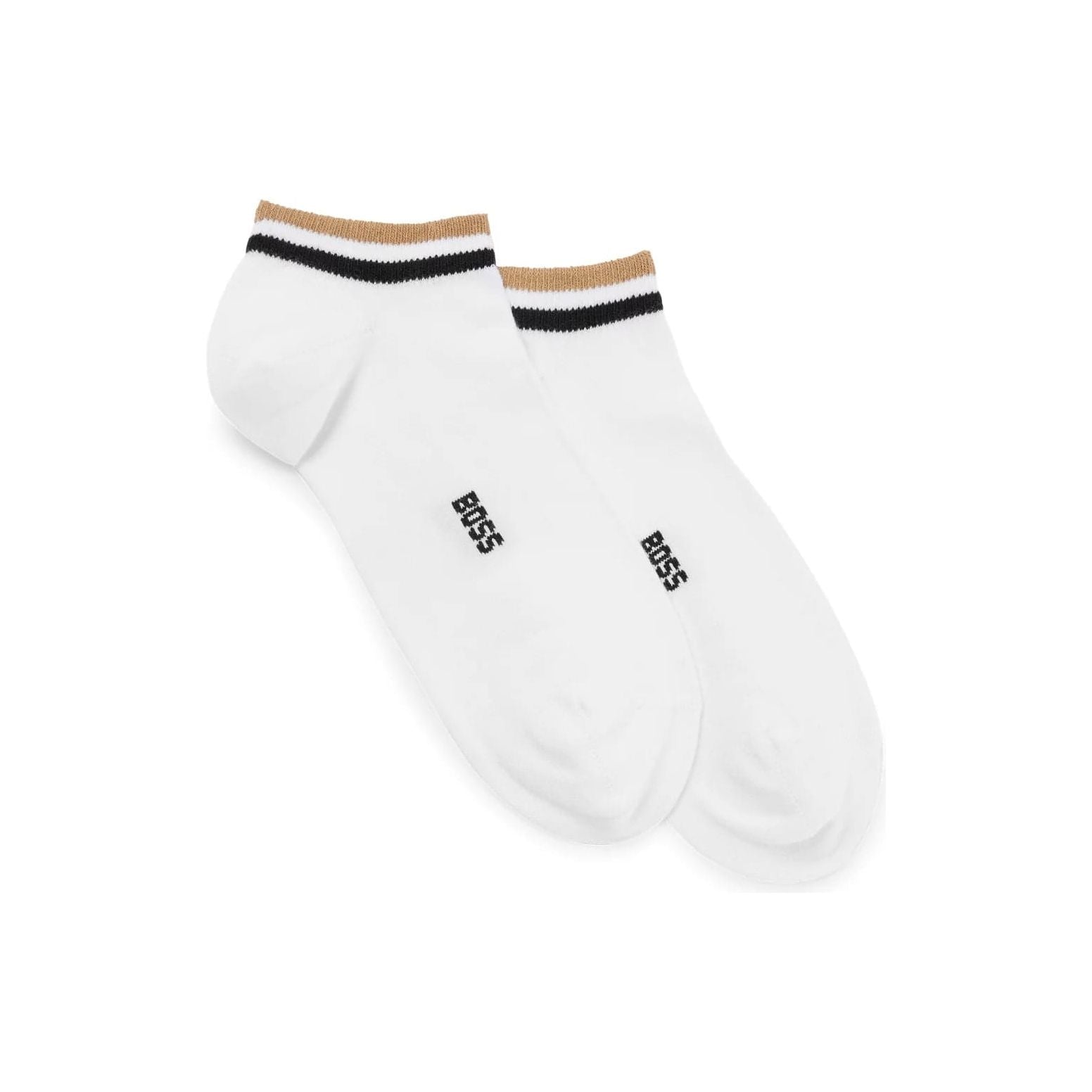 BOSS TWO-PACK OF ANKLE-LENGTH SOCKS WITH SIGNATURE STRIPE - Yooto