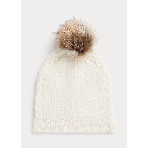 POLO RALPH LAUREN ARAN-KNIT WOOL-BLEND POM-POM HAT - Yooto