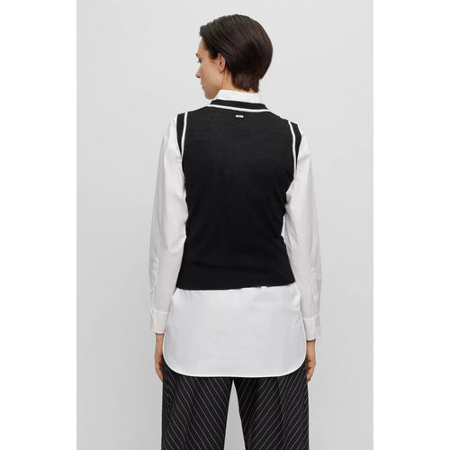 Load image into Gallery viewer, BOSS SLEEVELESS TOP WITH CONTRAST KNITTED PATTERN - Yooto
