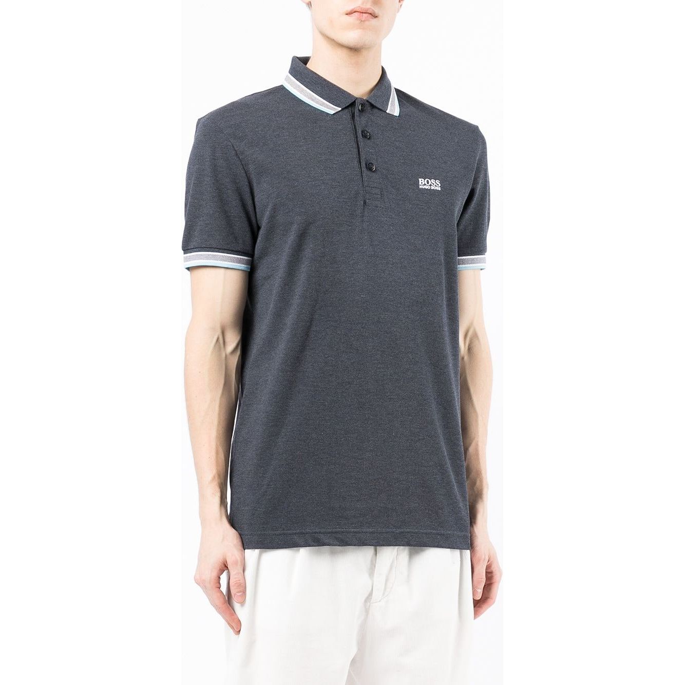 BOSS COTTON-PIQUÉ POLO SHIRT WITH LOGO UNDERCOLLAR - Yooto