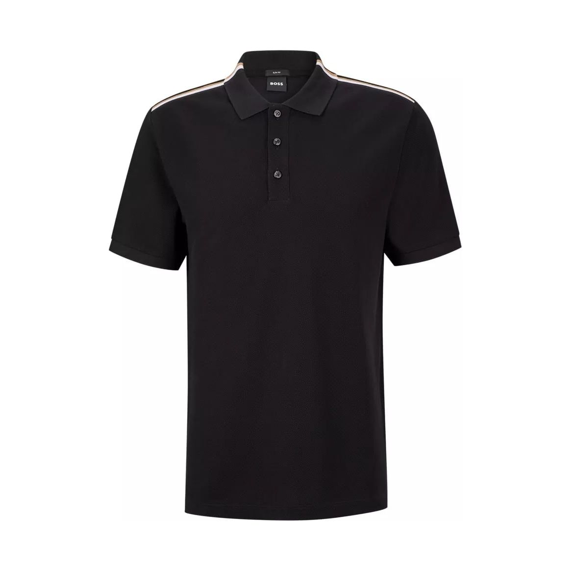 BOSS COTTON-PIQUÉ POLO SHIRT WITH SIGNATURE STRIPE - Yooto