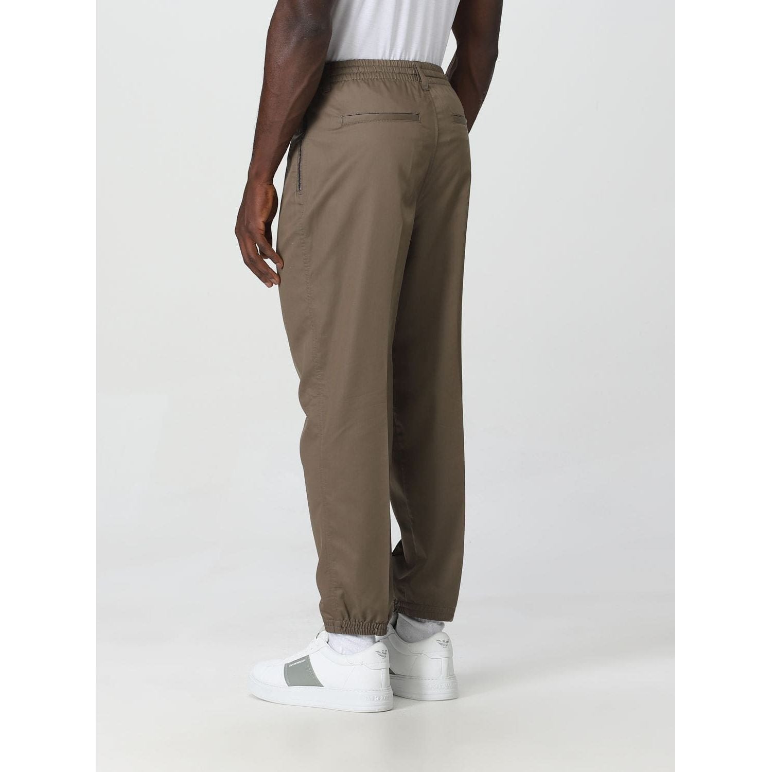 EMPORIO ARMANI DRAWSTRING TROUSERS IN LIGHTWEIGHT LYOCELL-BLEND SATIN - Yooto