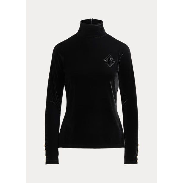 POLO RALPH LAUREN CREST-PATCH STRETCH VELVET ROLL NECK - Yooto