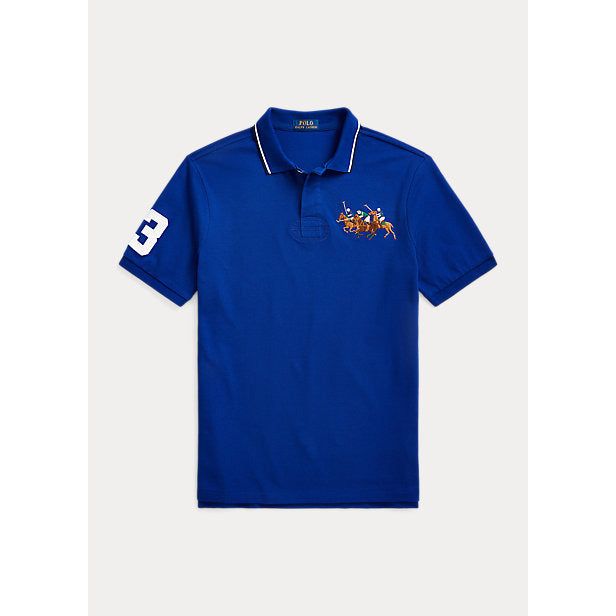 POLO RALPH LAUREN CUSTOM SLIM FIT TRIPLE-PONY POLO SHIRT - Yooto