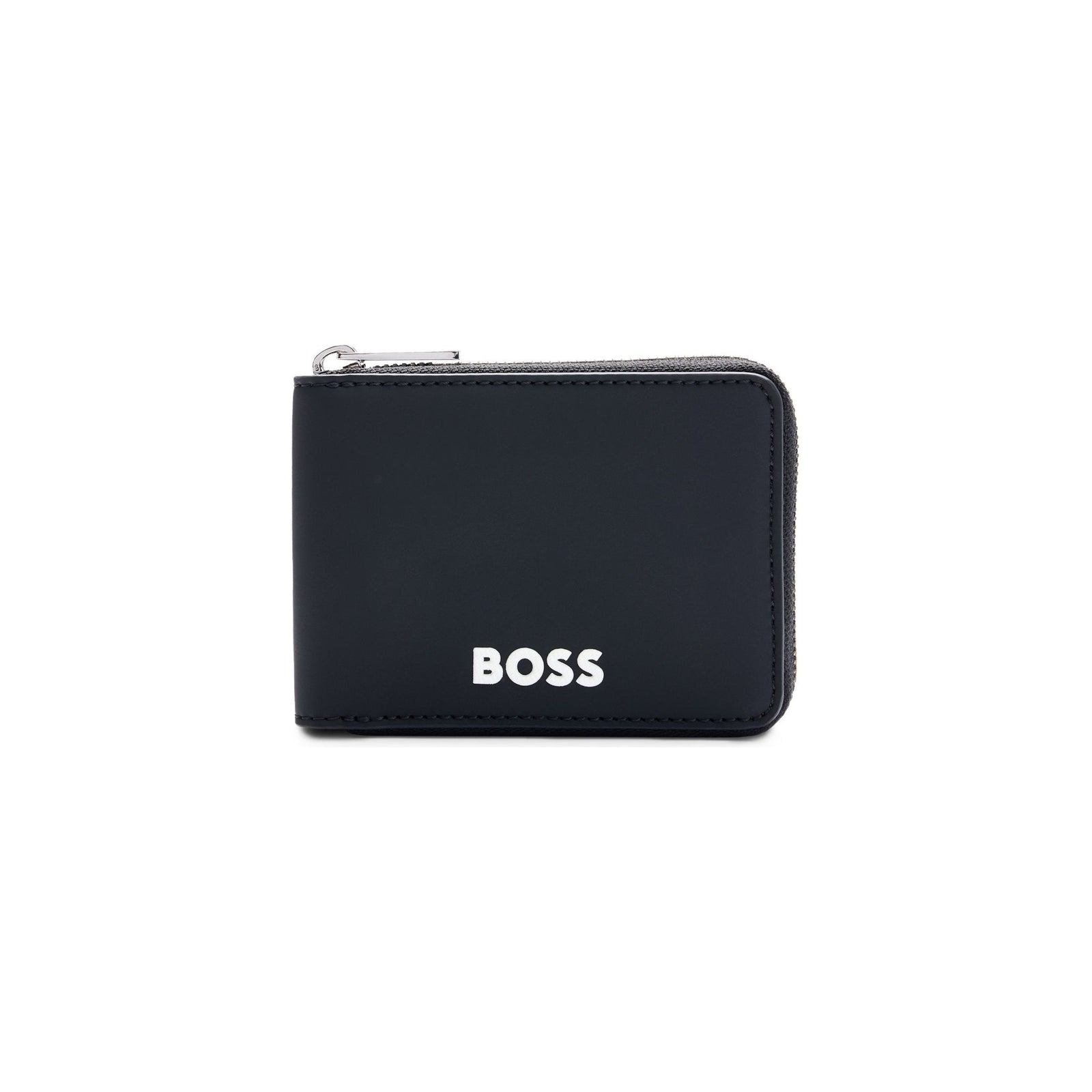BOSS FAUX-LEATHER ZIPAROUND WALLET WITH CONTRAST LOGO - Yooto