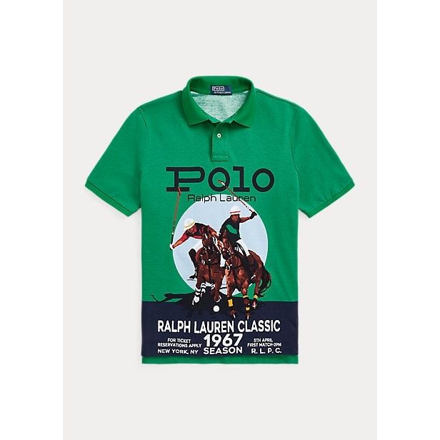 Polo Ralph Lauren Classic Fit Mesh Graphic Polo Shirt - Yooto