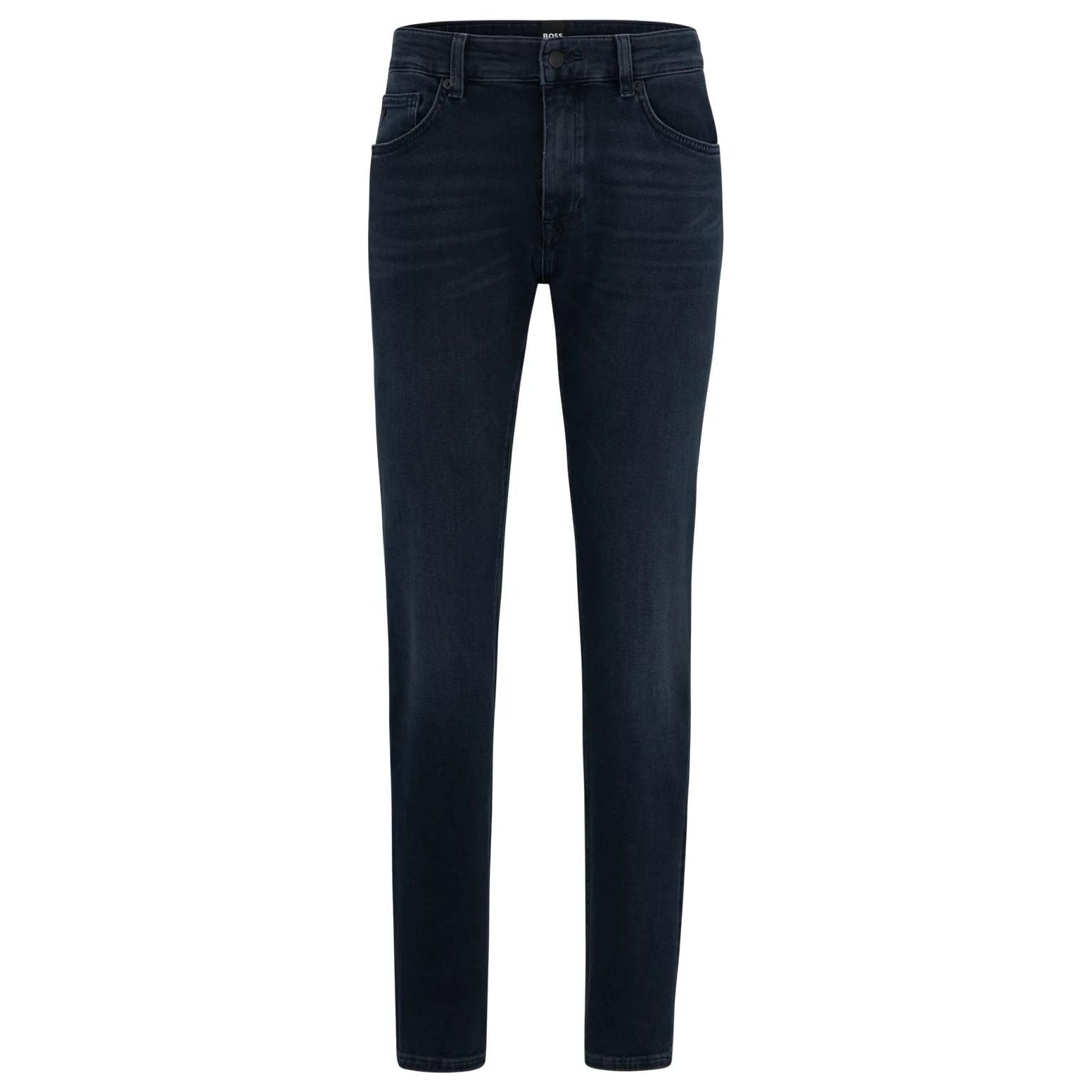 BOSS REGULAR-FIT JEANS IN COAL-NAVY DENIM - Yooto