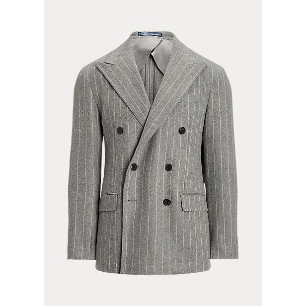 POLO RALPH LAUREN POLO SOFT CHALK-STRIPE WOOL SUIT JACKET - Yooto