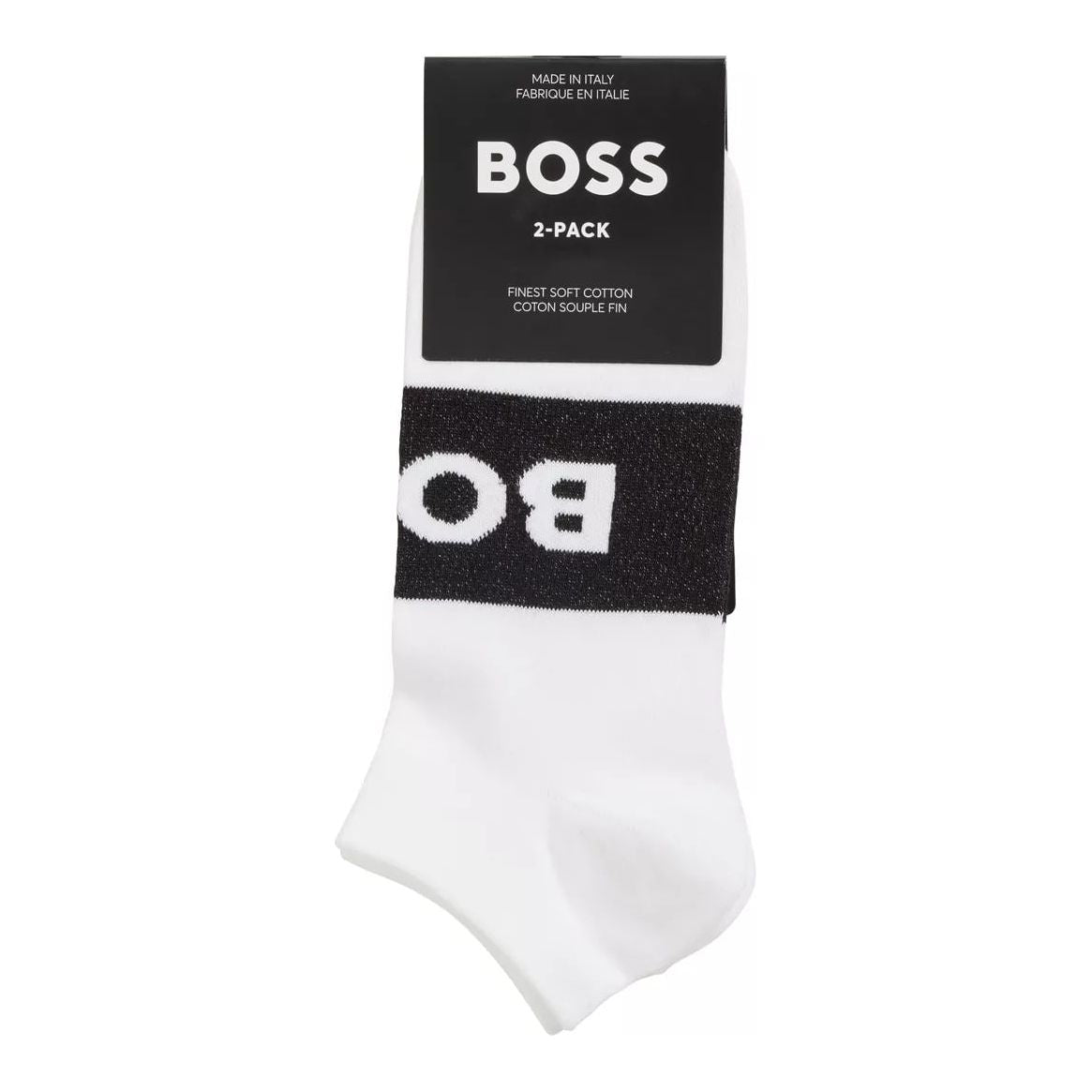 BOSS TWO-PACK OF ANKLE-LENGTH SOCKS IN STRETCH FABRIC - Yooto