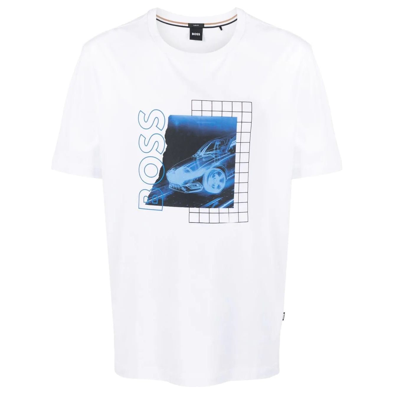 BOSS COTTON-JERSEY T-SHIRT WITH RACING-INSPIRED ARTWORK - Yooto