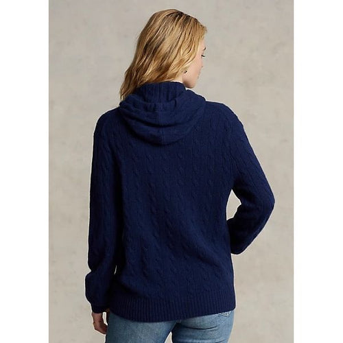 Load image into Gallery viewer, POLO RALPH LAUREN PINK PONY CABLE CASHMERE HOODED JUMPER - Yooto
