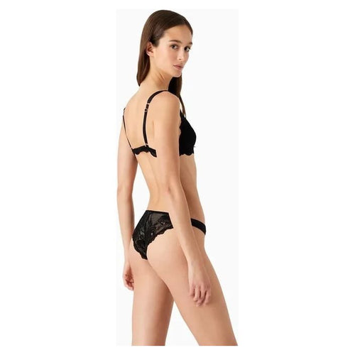 Load image into Gallery viewer, EMPORIO ARMANI SUSTAINABILITY VALUES ETERNAL LACE RECYCLED LACE BRA AND BRAZILIAN BRIEFS SET - Yooto
