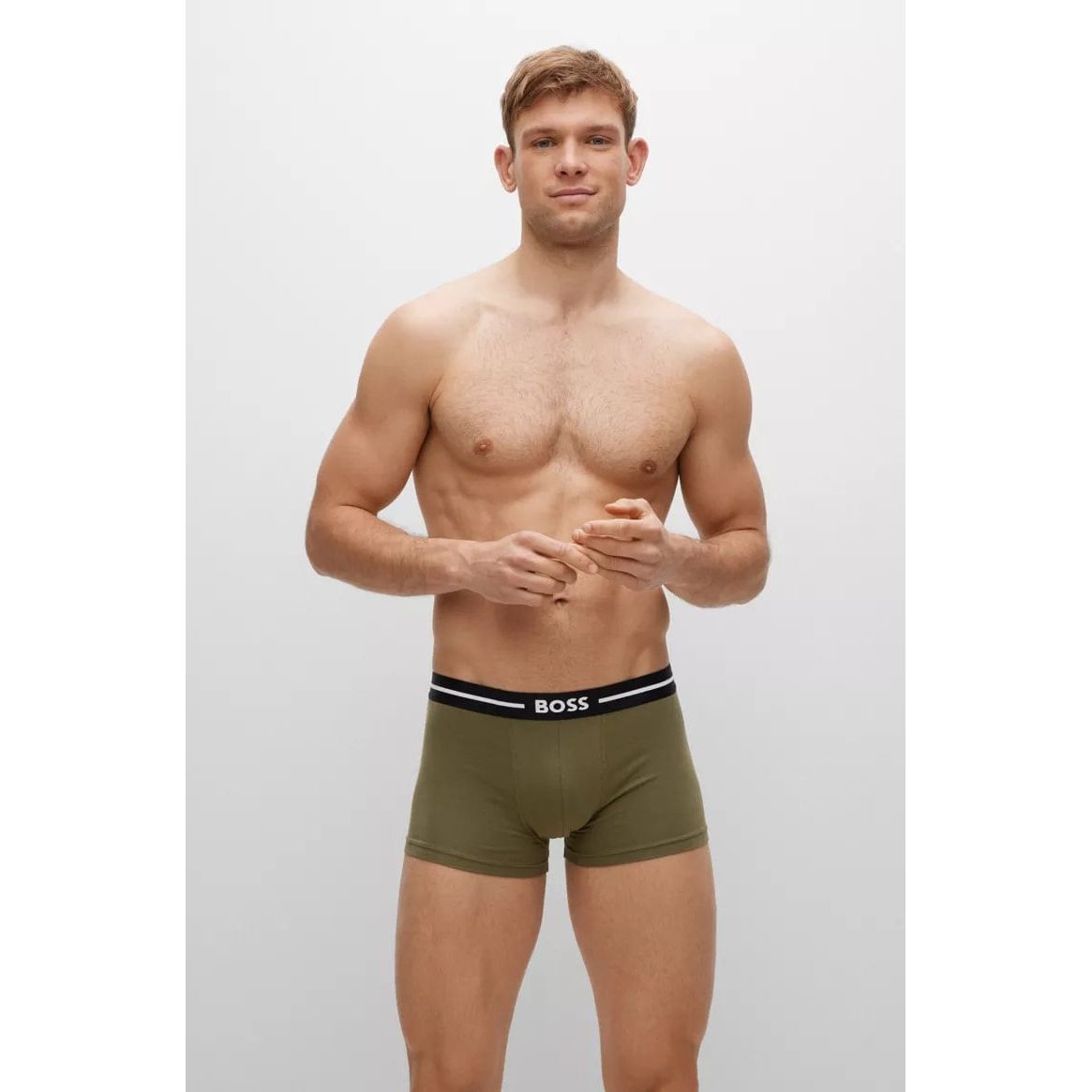 BOSS THREE-PACK OF STRETCH-COTTON TRUNKS WITH LOGO WAISTBANDS - Yooto