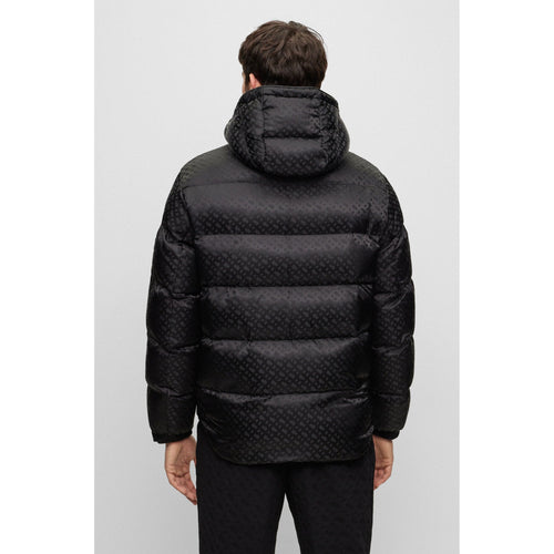 Load image into Gallery viewer, BOSS MONOGRAM-JACQUARD WATER-REPELLENT PADDED JACKET WITH HOOD - Yooto
