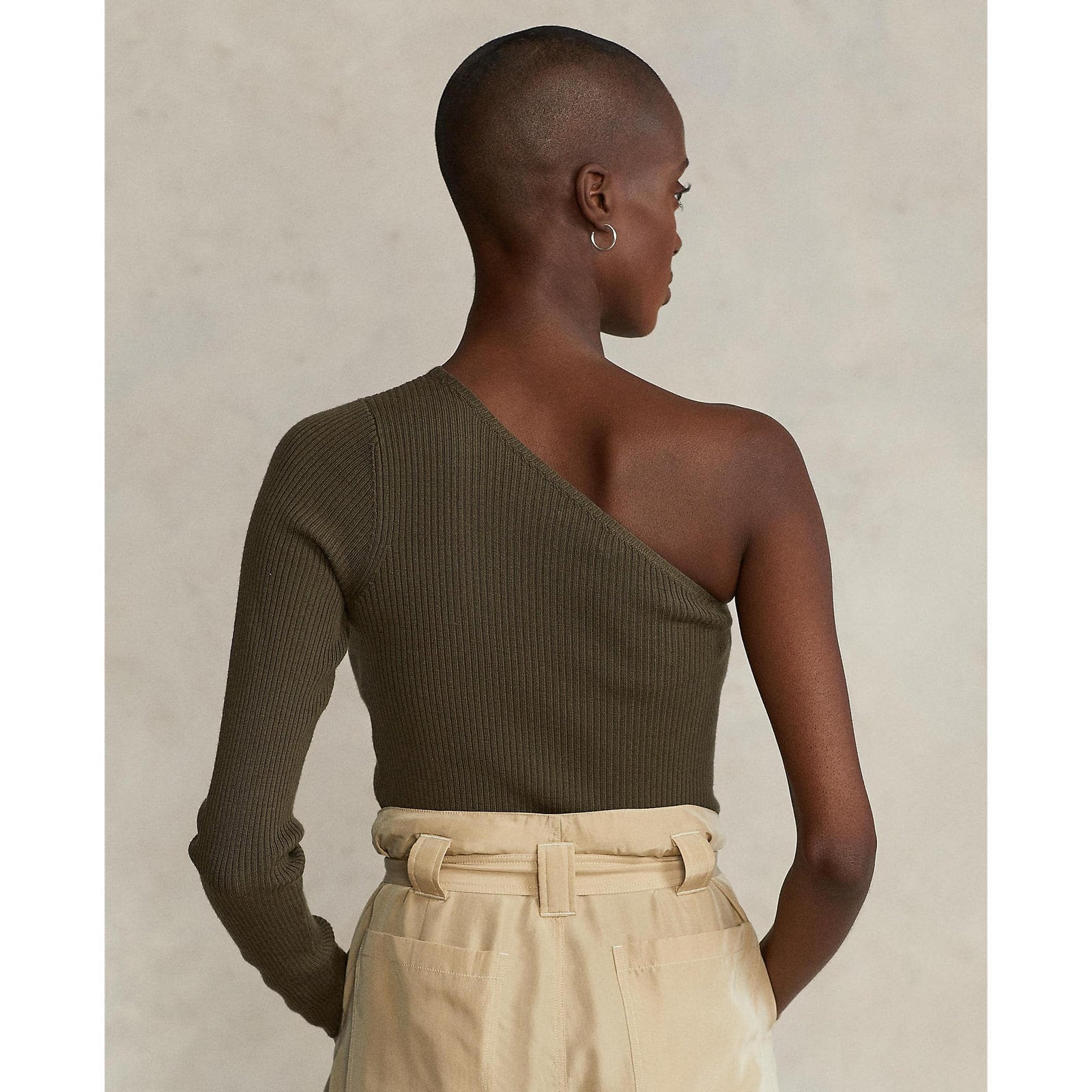 Merino Wool One-Shoulder Sweater - Yooto